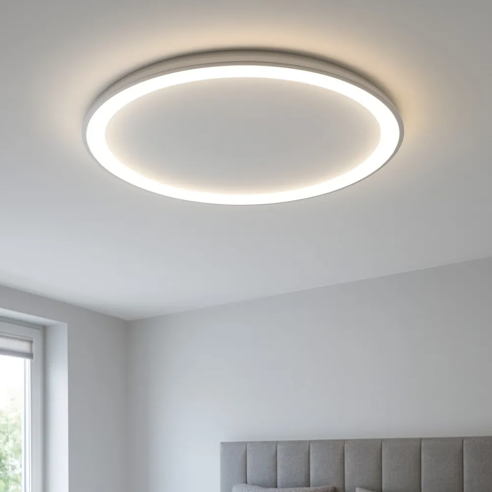 Plafoniere Moderne-Vivida International Vivida lifering-o plafoniera titanio ovale led 40w 3000k 4000k