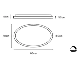 Plafoniere Moderne-Vivida International Vivida lifering-o plafoniera bronzo ovale 80cm led 50w 3000k 4000k