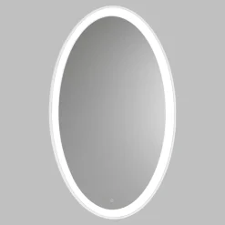 Specchi Da Parete-Vivida International Vivida lifering-o specchio ovale bianco touch led 28w 3000k per ingresso moderno