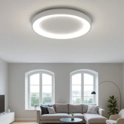 Plafoniere Moderne-Vivida International Vivida lifering plafoniera ovale colore titanio moderna led 48w 3000k 4000k