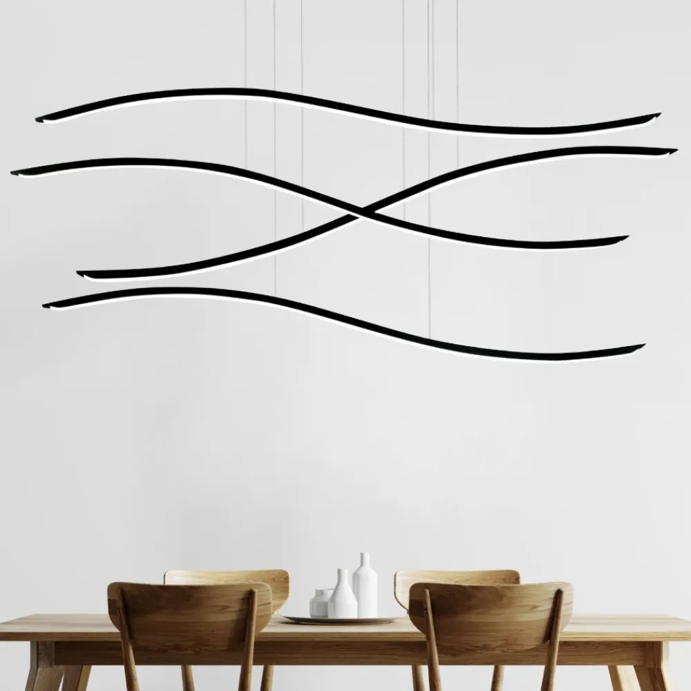 Lampadari Moderni-Vivida International Vivida lil wave lampadario moderno led 3000k nero