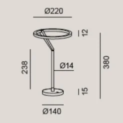 Lampade Da Tavolo-Vivida International Vivida meridiana lampada da tavolo bronzo led 15w dimmerabile 3000k 4000k