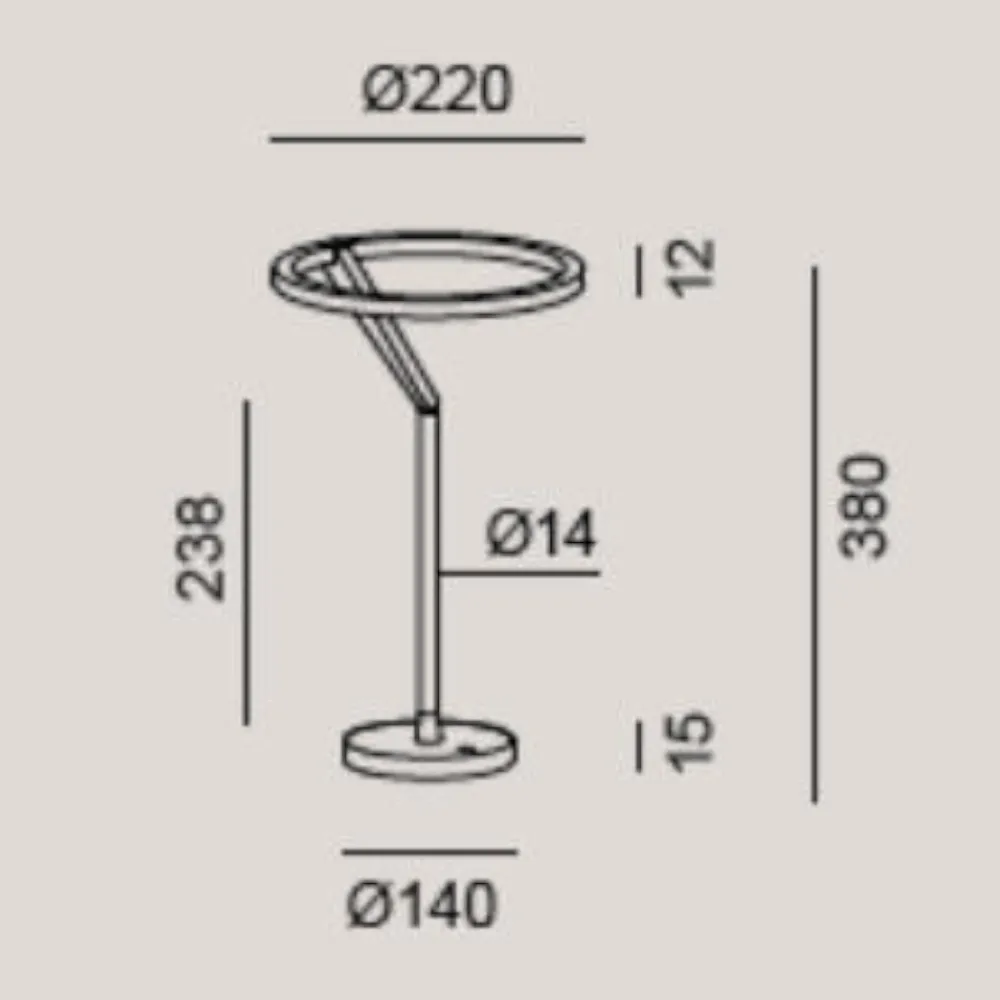 Lampade Da Tavolo-Vivida International Vivida meridiana lampada da tavolo bronzo led 15w dimmerabile 3000k 4000k