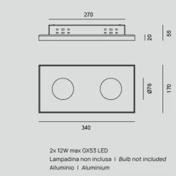 Plafoniere Moderne-Vivida International Vivida multipop sabbia plafoniera da cucina rettangolare due luci