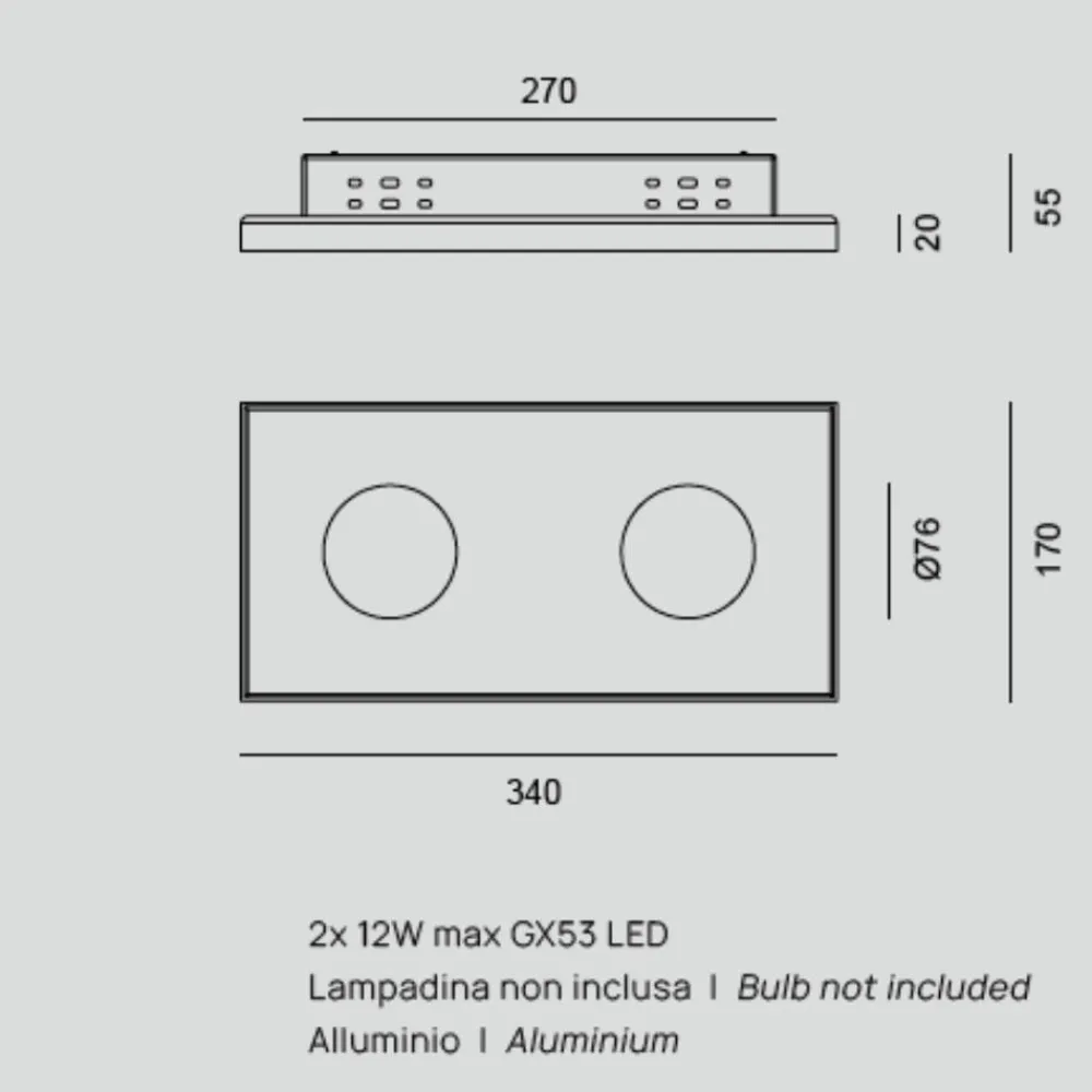Plafoniere Moderne-Vivida International Vivida multipop sabbia plafoniera da cucina rettangolare due luci