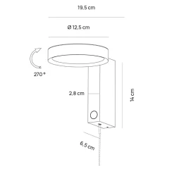 Applique Camera Da Letto-Vivida International Vivida noxis applique da comodino orientabile antracite led cct dimmerabile presa usb