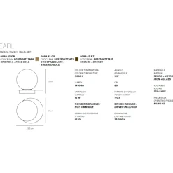 Abat Jour-Vivida International Vivida pearl abat-jour lampada da comodino oro led 12w 3000k