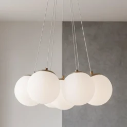 Lampadari Moderni-Vivida International Vivida pearl lampadario oro rosa sfere di vetro per soggiorno