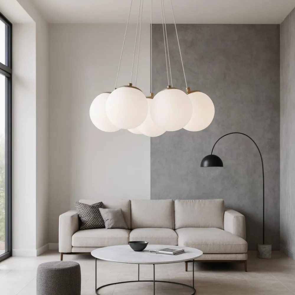 Lampadari Moderni-Vivida International Vivida pearl lampadario oro rosa sfere di vetro per soggiorno