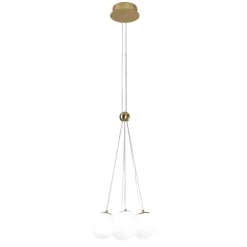 Lampadari Moderni-Vivida International Vivida pearl lampadario oro vetro bianco led 36w 3000k