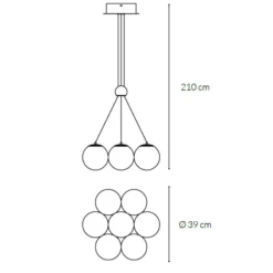 Lampadari Moderni-Vivida International Vivida pearl lampadario oro vetro bianco led 36w 3000k