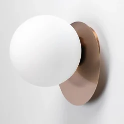 Applique Da Parete-Vivida International Vivida pearl oro rosa applique led 12w 3000k sfera vetro bianco