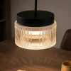 Lampade A Sospensione-Vivida International Vivida pilastro lampada a sospensione classica vetro rigato trasparente