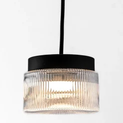Lampade A Sospensione-Vivida International Vivida pilastro lampada a sospensione classica vetro rigato trasparente
