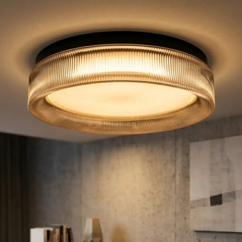 Plafoniere Moderne-Vivida International Vivida pilastro plafoniera ovale vetro fumé led cct dimmerabile