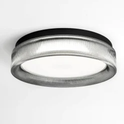 Plafoniere Moderne-Vivida International Vivida pilastro plafoniera ovale vetro fumé led cct dimmerabile