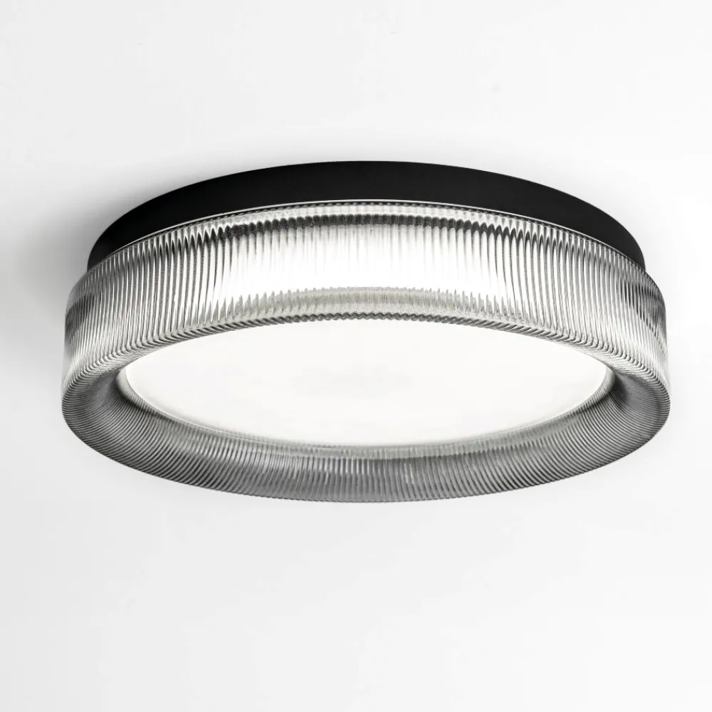 Plafoniere Moderne-Vivida International Vivida pilastro plafoniera ovale vetro fumé led cct dimmerabile