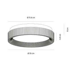 Plafoniere Moderne-Vivida International Vivida pilastro plafoniera ovale vetro fumé led cct dimmerabile