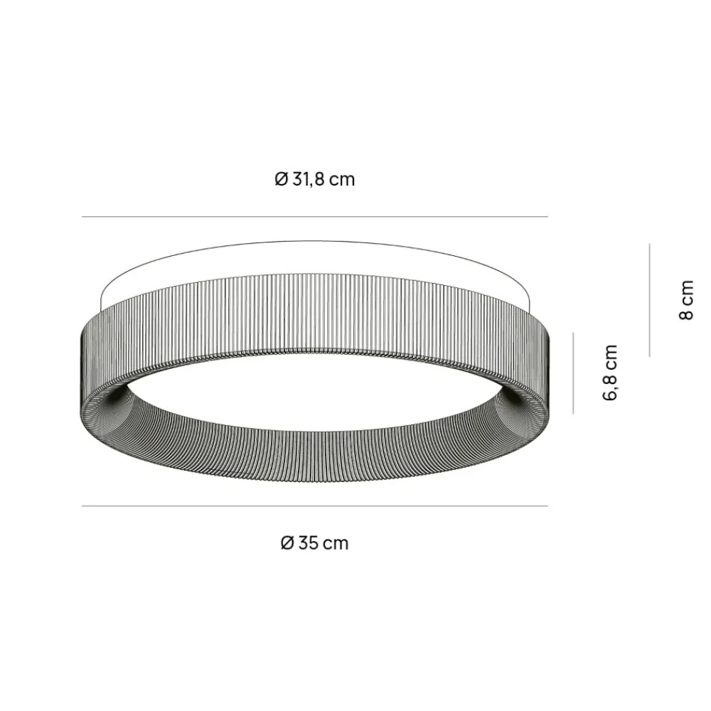Plafoniere Moderne-Vivida International Vivida pilastro plafoniera ovale vetro fumé led cct dimmerabile