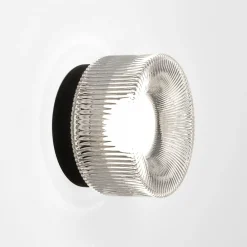 Plafoniere Moderne-Vivida International Vivida pilastro plafoniera vetro rigato trasparente