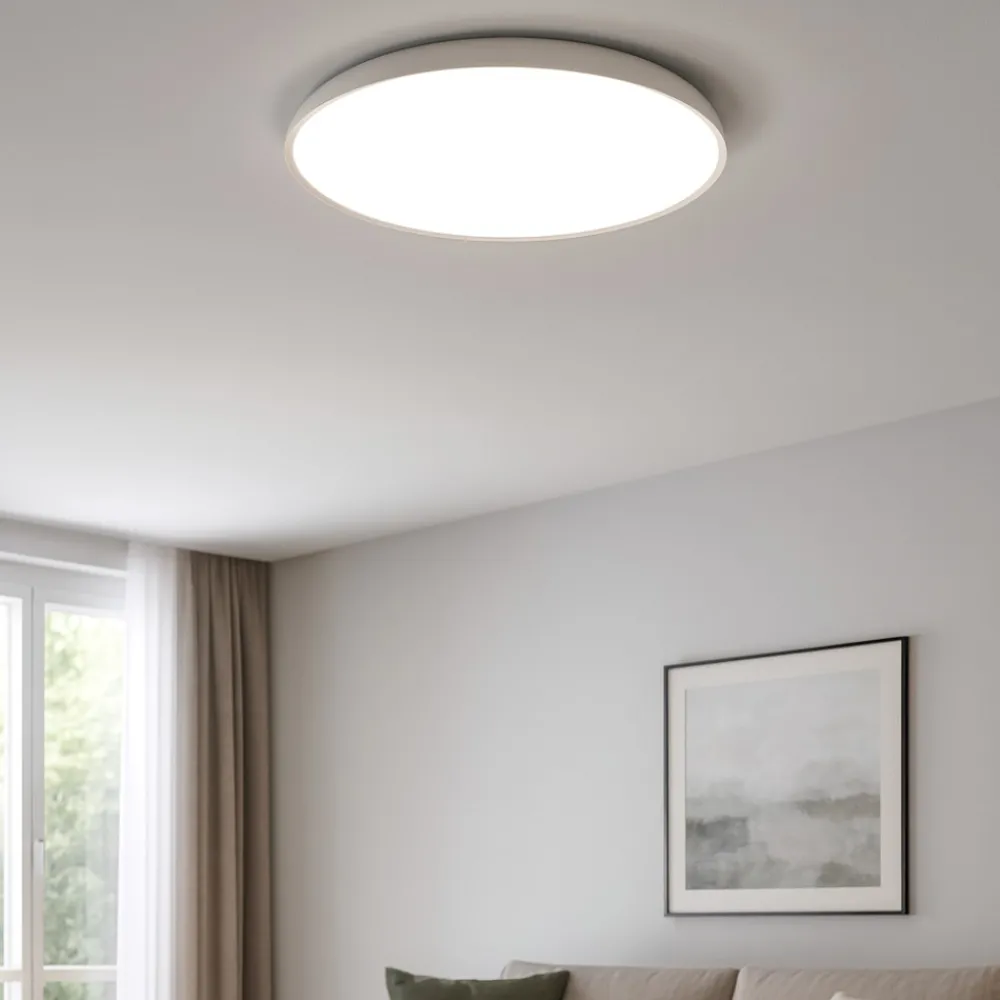 Plafoniere Moderne-Vivida International Vivida pinco plafoniera bianca led 50w 3000k 4000k rotonda dimmerabile