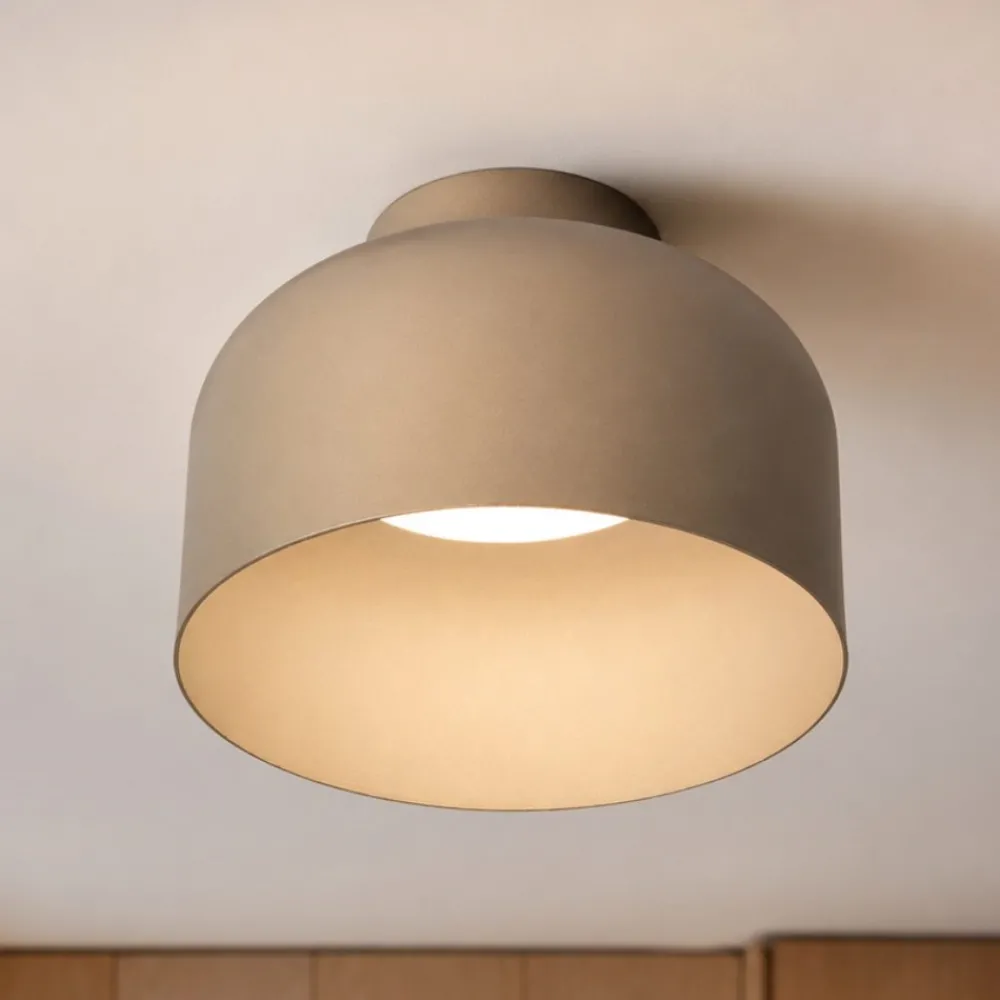 Plafoniere Moderne-Vivida International Vivida plafoniera da soffitto bottone sabbia led dimmerabile con telecomando 22cm