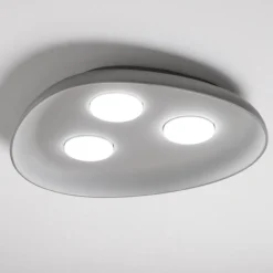 Plafoniere Moderne-Vivida International Vivida plafoniera led reloaux grigia ceramica 3 luci