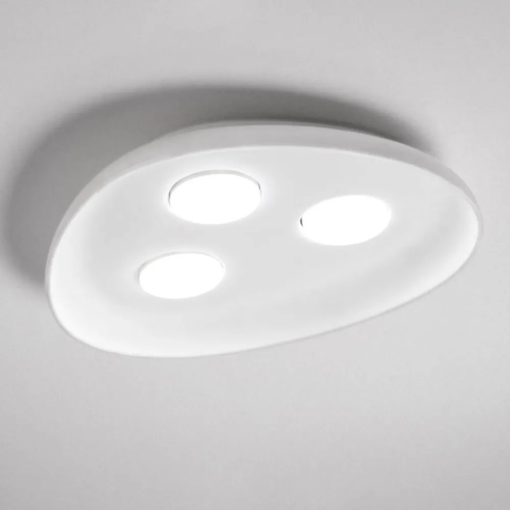 Plafoniere Moderne-Vivida International Vivida reloaux plafoniera in ceramica luci led bianca ovale