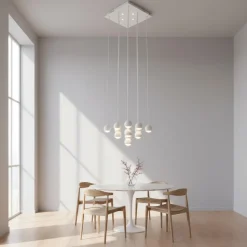 Lampadari Moderni-Vivida International Vivida shallow lampadario a cascata per salotto led 3000k bianco
