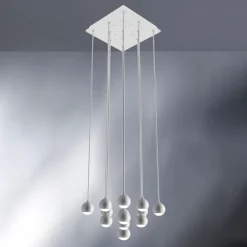 Lampadari Moderni-Vivida International Vivida shallow lampadario a cascata per salotto led 3000k bianco