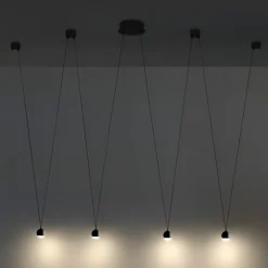 Lampadari Moderni-Vivida International Vivida shallow lampadario moderno led 3000k 4 luci sfere nere