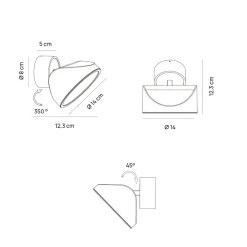 Applique Da Parete-Vivida International Vivida tarp sabbia applique orientabile da parete led cct dimmerabile