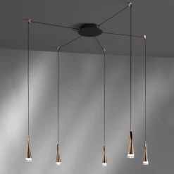 Lampadari Moderni-Vivida International Vivida twist lampadario moderno led 18w 3000k oro rosa