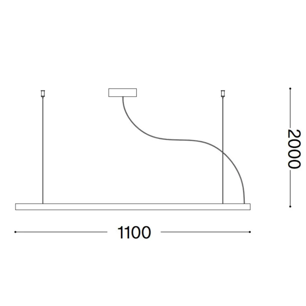 Lampadari Moderni-Ideal Lux V-line sp lampadario moderno nero led 20w 3000k