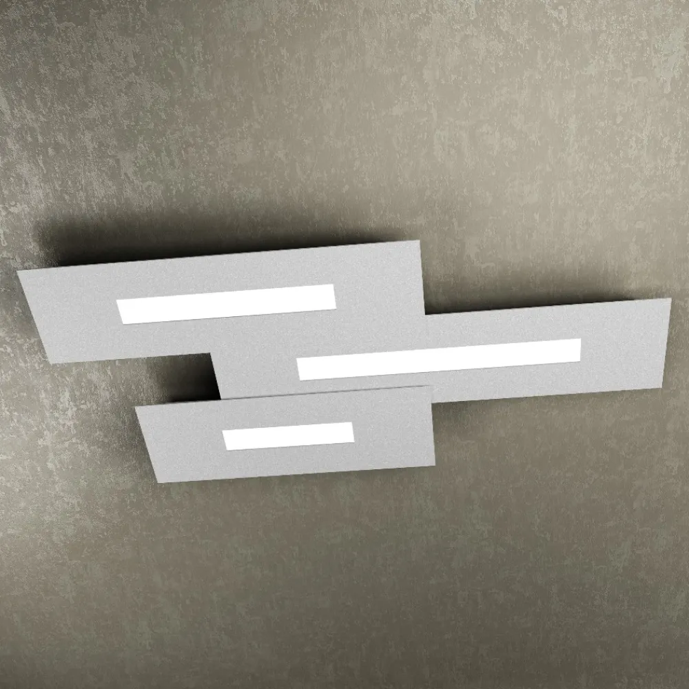 Plafoniere Moderne-Top Light Wally plafoniera da cucina grigio moderna rettangolare
