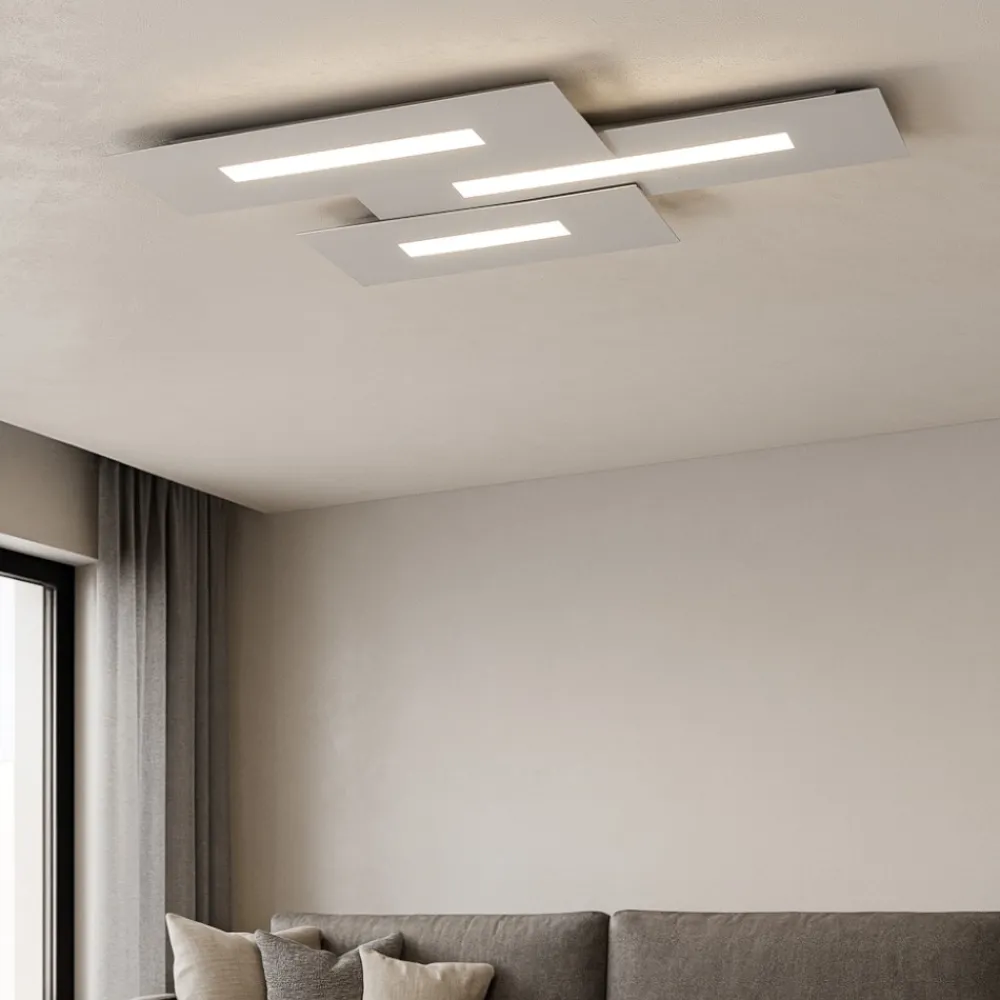 Plafoniere Moderne-Top Light Wally plafoniera da cucina grigio moderna rettangolare