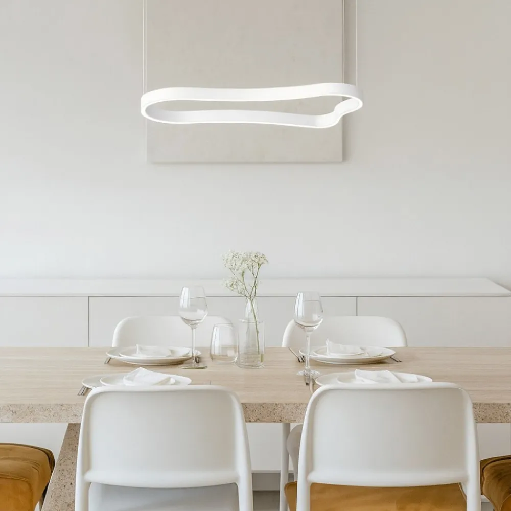 Lampadari Moderni-Ideal Lux Waves-1 sp lampadario moderno bianco led 94cm