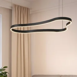 Lampadari Moderni-Ideal Lux Waves-3 sp lampadario moderno nero led 3000k 155cm