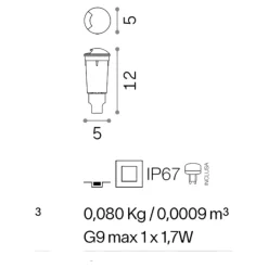 Faretti Da Esterno-Ideal Lux Way ideal ux faretto per esterni incasso pavimento g9 ip67 calpestabile