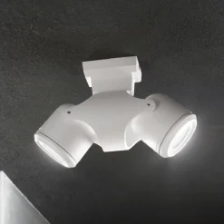 Faretti Da Esterno-Ideal Lux Xeno pl2 faretto da soffitto tetto per esterno bianco orientabili