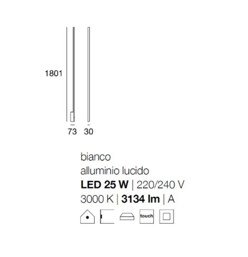 Applique Da Parete-Stilnovo Xilema applique led 25w 3000k moderna metallo bianco