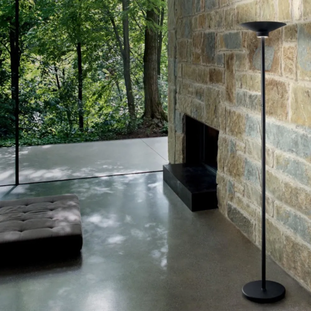 Lampade Da Terra-Gea Luce Ypsilon piantana da terra moderna nera opaco per salotto led 3000k