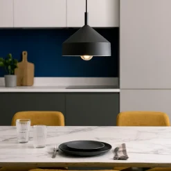 Lampadari Cucina-Ideal Lux Yurta sp1 d21 lampadario pendente nero cono