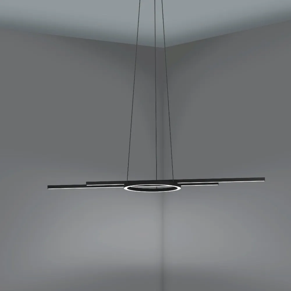 Lampadari Cucina-Eglo Zillerio z lampadario da cucina moderna nero led da 2700k 6500k