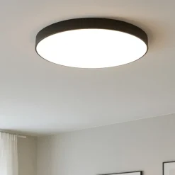Plafoniere Moderne-Eglo Zubieta plafoniera rotonda nera 2700k a 6500k led 24w dimmerabile smart